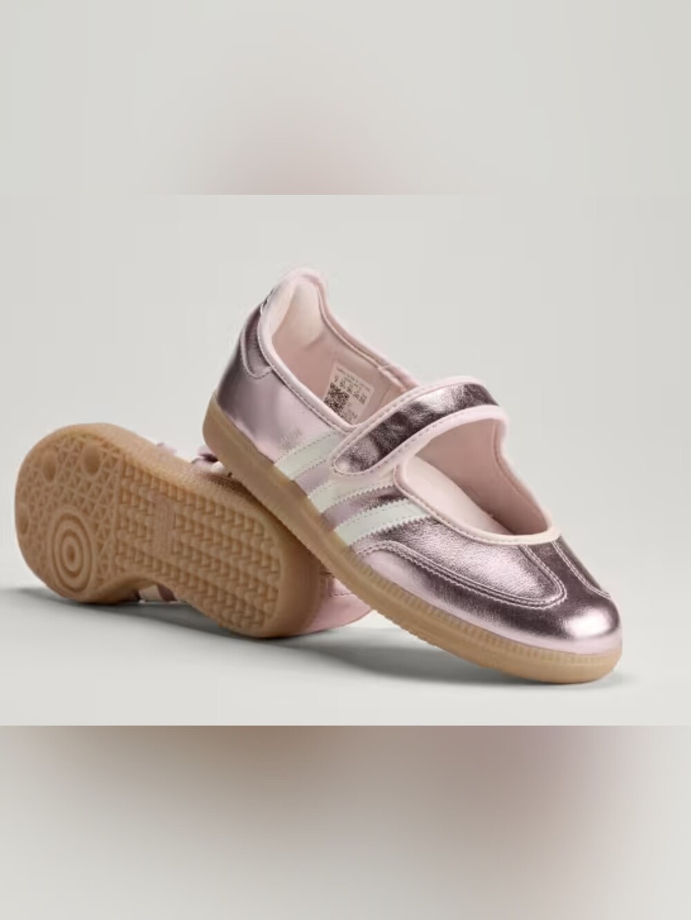 Adidas Women Samba Jane Velcro Sneakers in Metallic pink, Gum Bottom